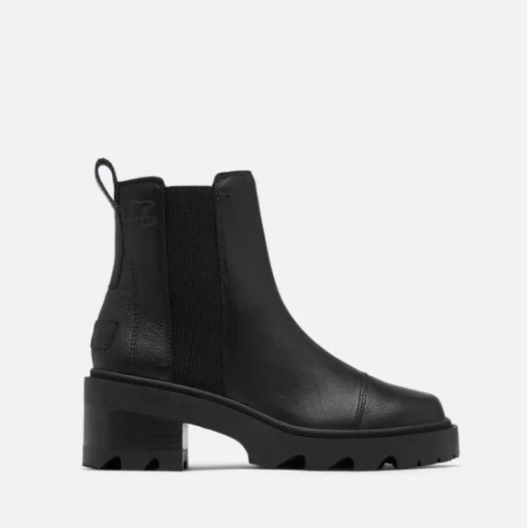 Sorel NEW NWT Womens Black Leather Chelsea Joan Now Boots Booties Waterproof - Picture 4 of 8